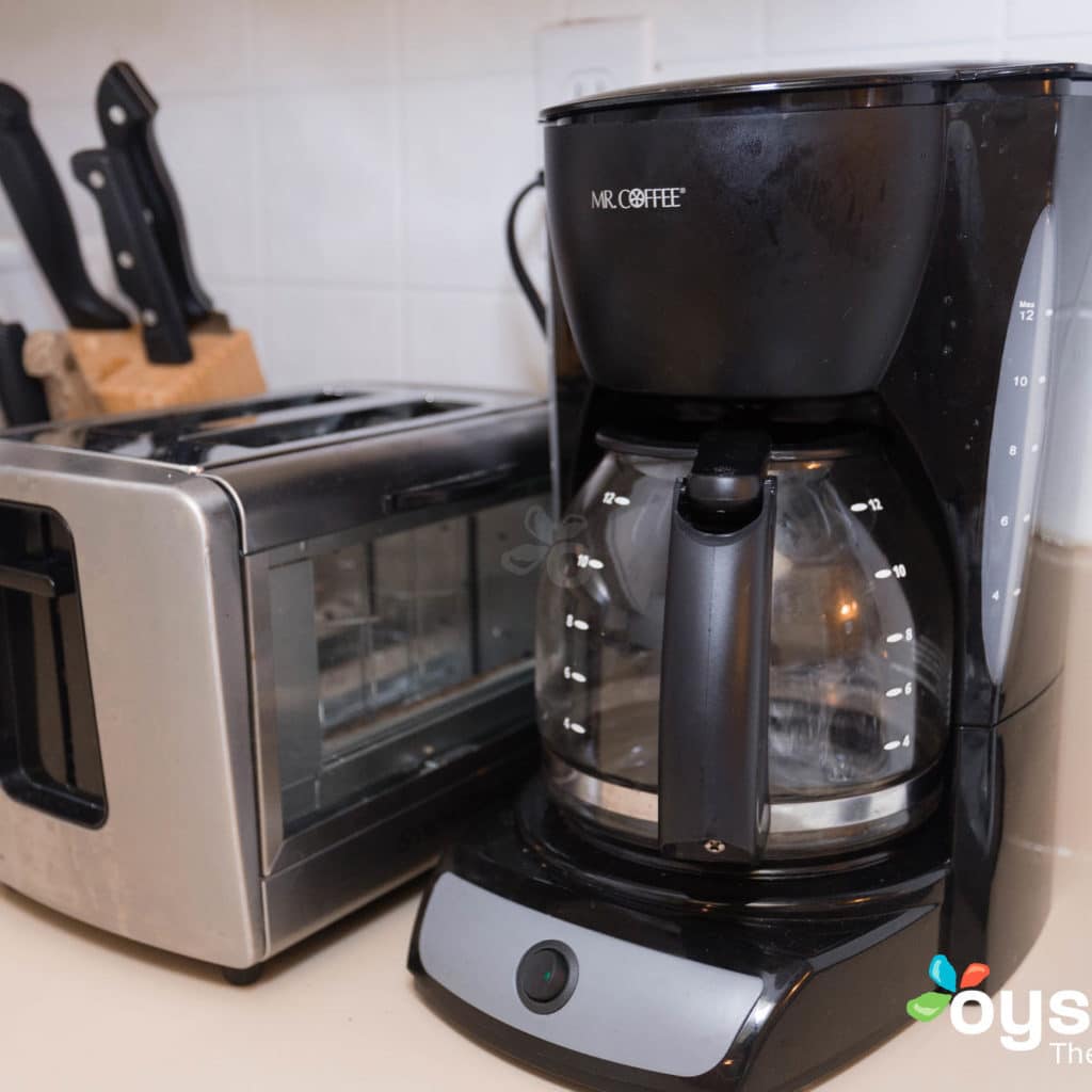 Hideaway Hotel - coffee maker, toaster and utensils in kitchenette